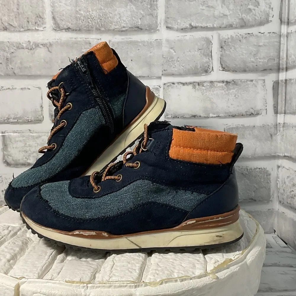 Kids' Navy and Orange High-Top Shoes